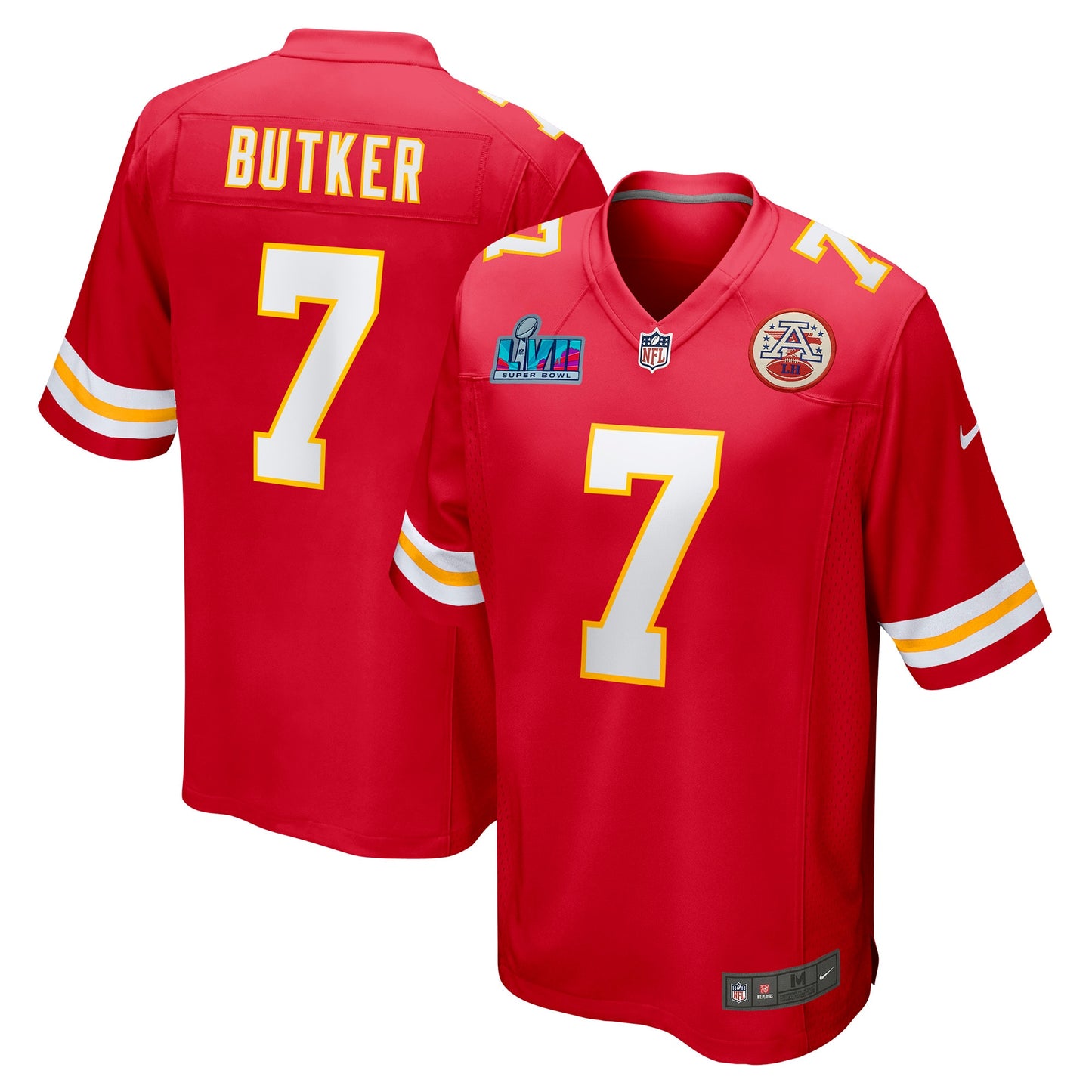 Harrison Butker Kansas City Chiefs Nike Super Bowl LVII Patch Game Jersey - Red